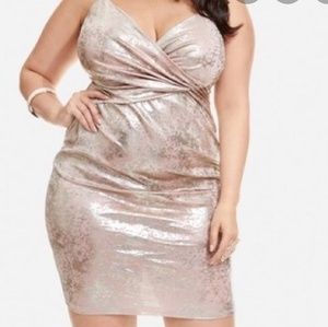 Fashion to Figure Selah Pink Foil Slip Dress